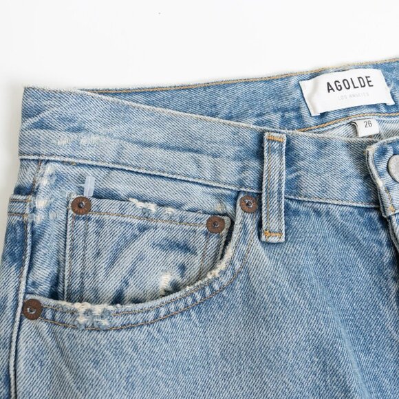 AGOLDE 90s High Waist Relaxed Boot Jeans Light Wash Wireless Blue NEW - Picture 7 of 14